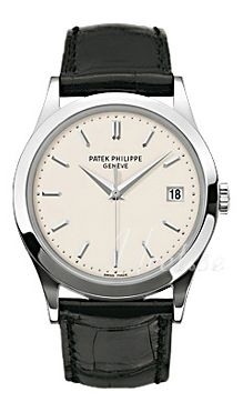 Patek Philippe Miesten kello 5296G/010 Calatrava Valkoinen/Nahka Ø38