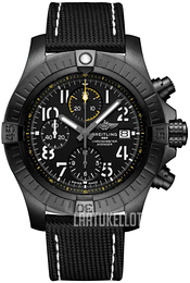 Breitling Avenger Chronograph 45 Musta/Nahka Ø45 mm V13317101B1X1