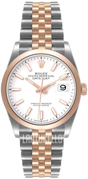 Rolex Valkoinen/Teräs Ø36 mm 126201-0017