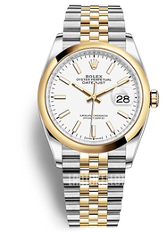 Rolex Valkoinen/Teräs Ø36 mm 126203-0019