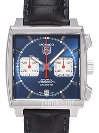 TAG Heuer Monaco Calibre 12 Automatic Chronograph Steve McQeen Sininen/Nahka 39x39 mm CAW2111.FC6183