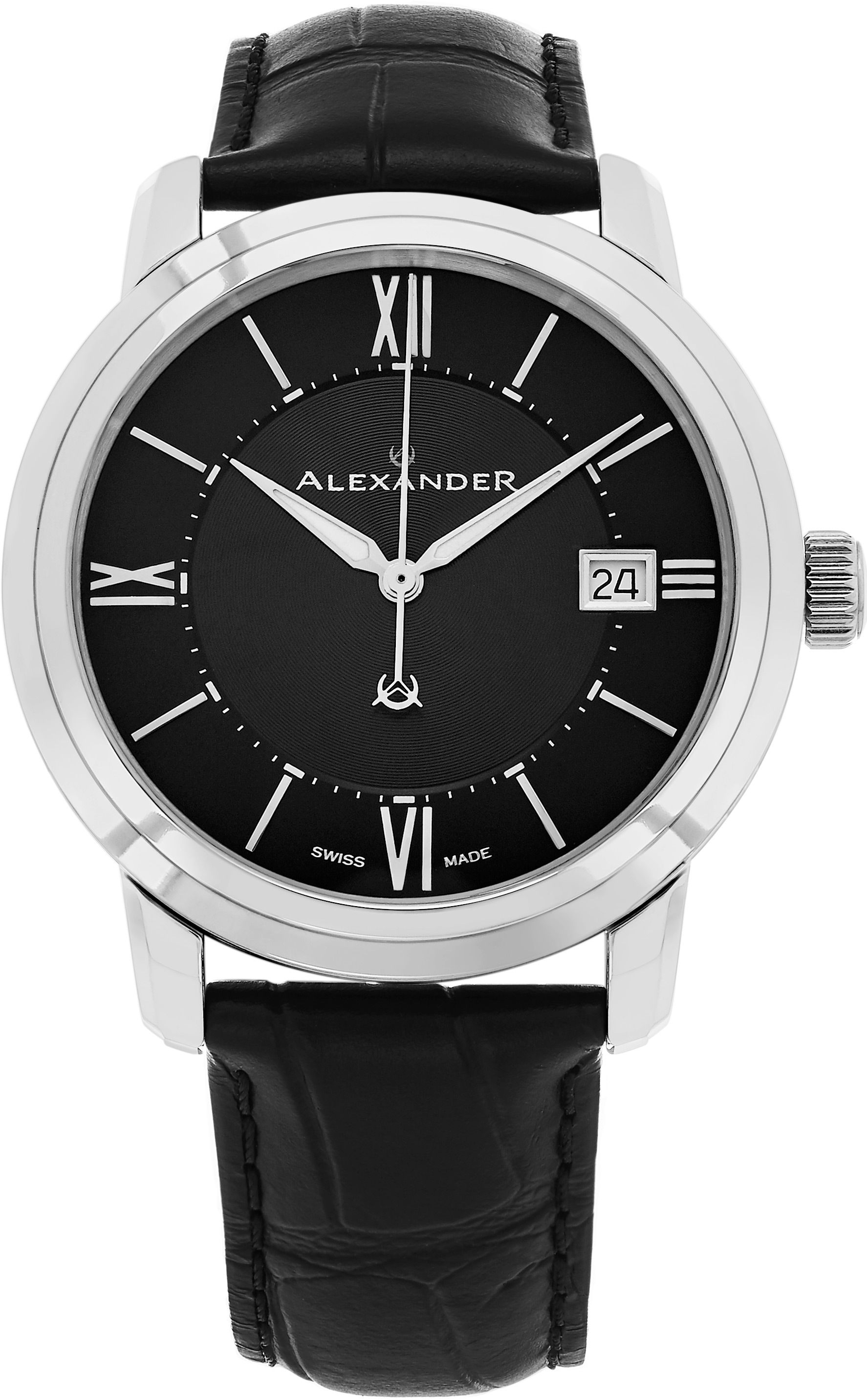 Alexander Heroic Miesten kello A111-01 Musta/Nahka Ø40 mm