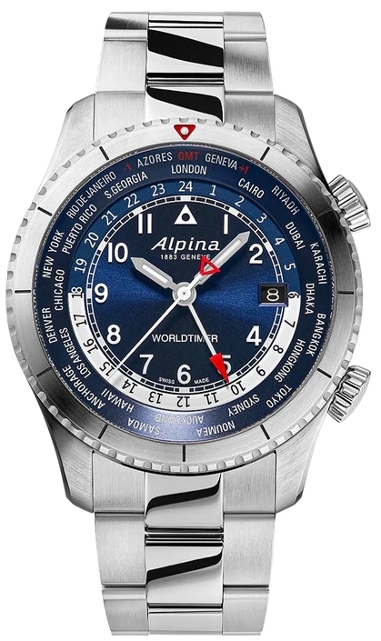 Alpina Miesten kello AL-255N4S26B Startimer Pilot Sininen/Teräs Ø41