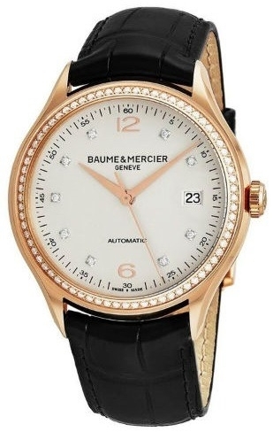 Baume & Mercier Miesten kello M0A10194 Clifton Hopea/Nahka Ø39 mm