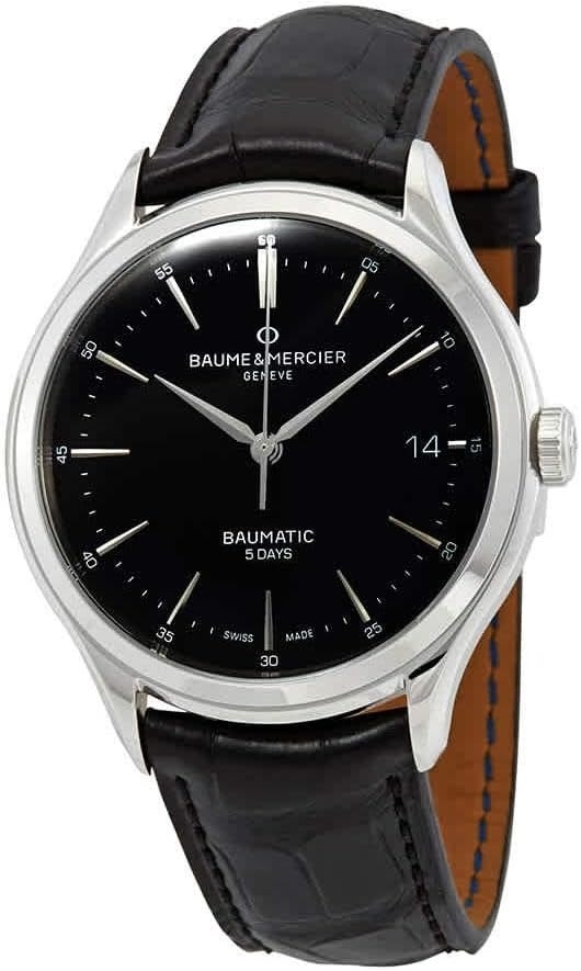 Baume & Mercier Miesten kello M0A10399 Clifton Musta/Nahka Ø40 mm