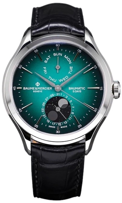 Baume & Mercier Miesten kello M0A10654 Clifton Vihreä/Nahka Ø42