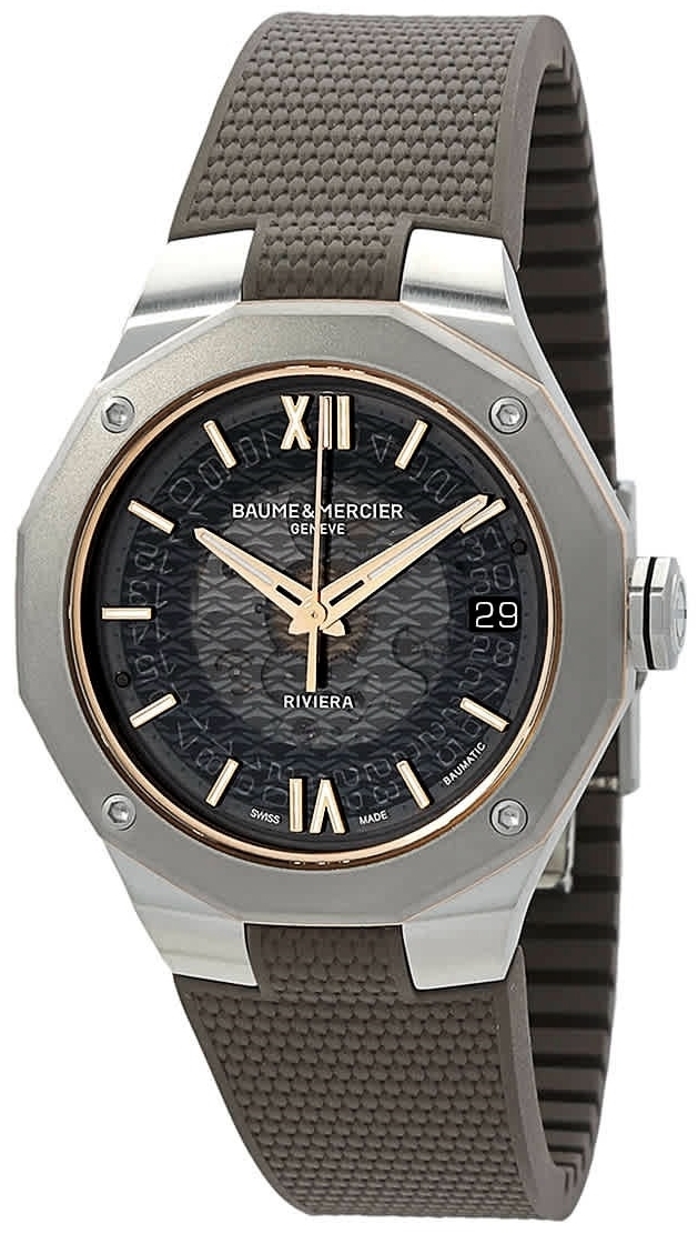 Baume & Mercier Miesten kello M0A10720 Riviera Harmaa/Kumi Ø39 mm