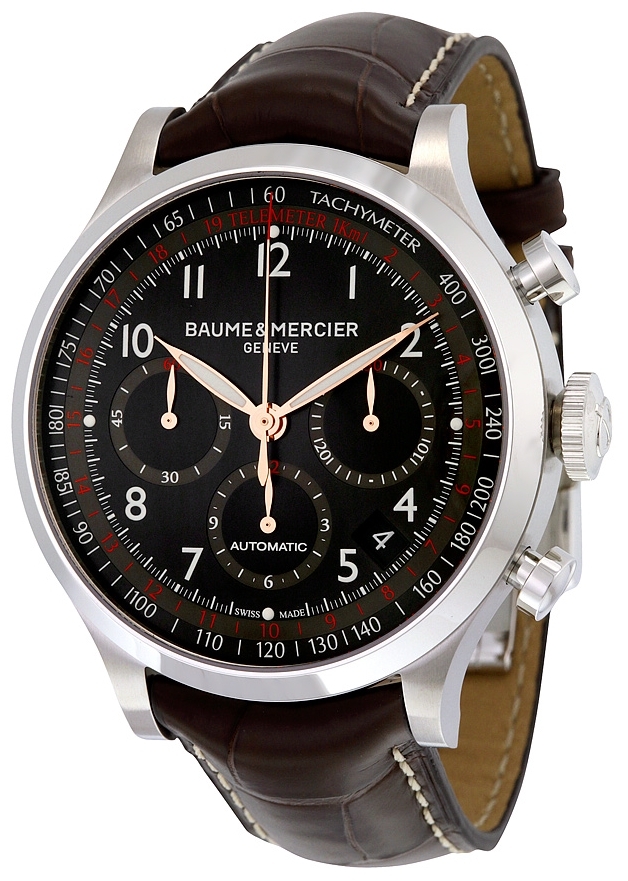 Baume & Mercier Miesten kello MOA10067 CAPELAND Musta/Nahka Ø44