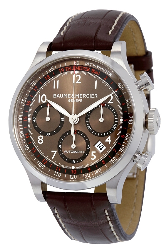 Baume & Mercier Miesten kello MOA10083 CAPELAND Ruskea/Nahka Ø42