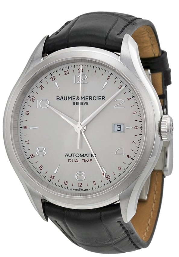 Baume & Mercier Miesten kello MOA10112 CLIFTON Hopea/Nahka Ø43 mm