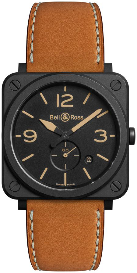 Bell & Ross BRS-HERI-CEM Br S Quartz Musta/Nahka