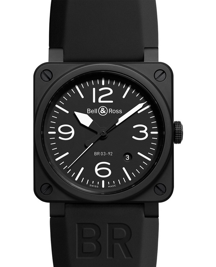 Bell & Ross Miesten kello BR0392-BL-CE BR 03-92 Musta/Kumi Ø42 mm