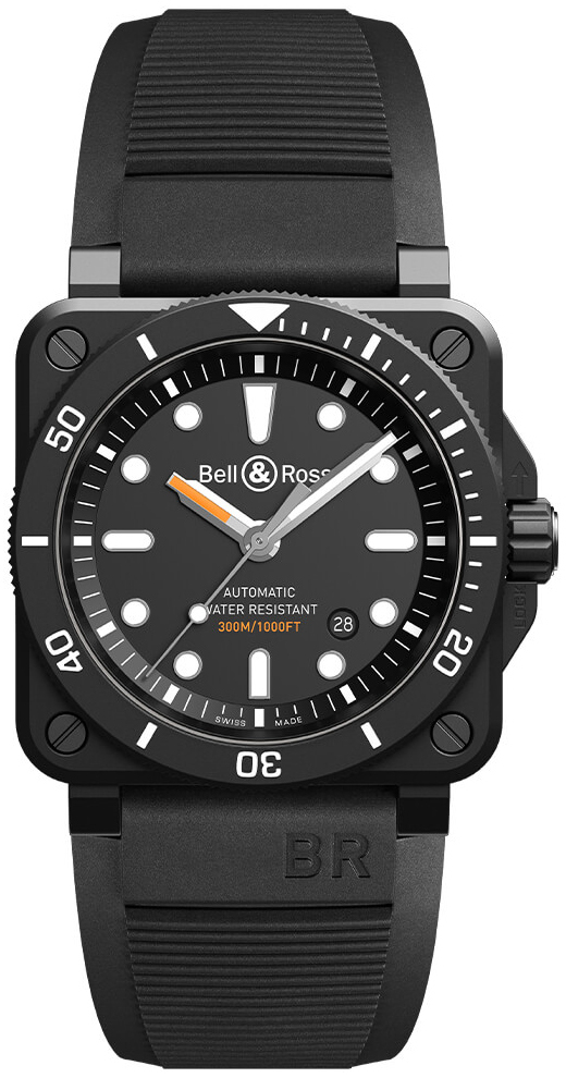 Bell & Ross Miesten kello BR0392-D-BL-CE/SRB Br 03-92 Harmaa/Kumi