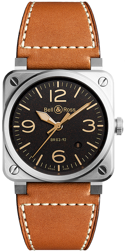 Bell & Ross Miesten kello BR0392-GH-ST/SCA BR 03 Golden Heritage