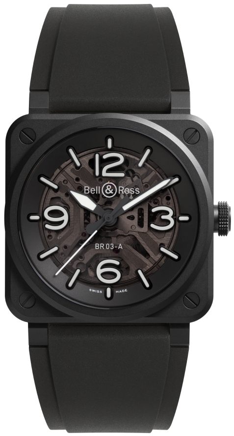 Bell & Ross Miesten kello BR03A-BL-SKCE/SRB BR 03 Kumi Ø41 mm