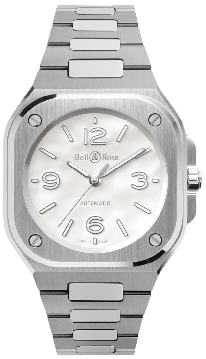 Bell & Ross BR05A-S-MP-ST/SST BR 05 Valkoinen/Teräs Ø36 mm