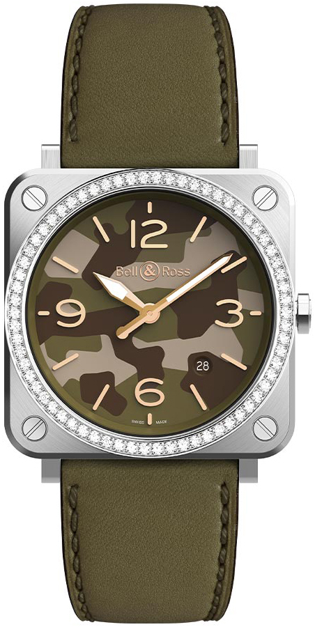 Bell & Ross BRS-CK-ST-LGD/SCA Br S Quartz Monivärinen/Nahka