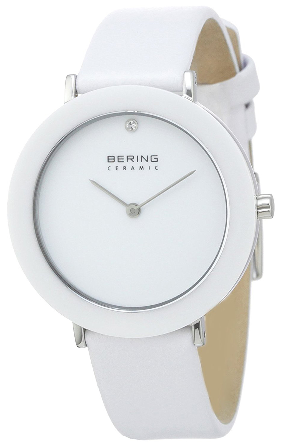 Bering Ceramic 11435-654 Valkoinen/Nahka Ø34 mm