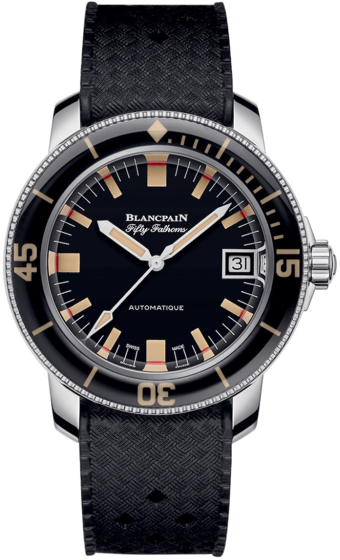 Blancpain 5008B-1130-B52A Fifty Fathoms Musta/Tekstiili Ø40.3 mm