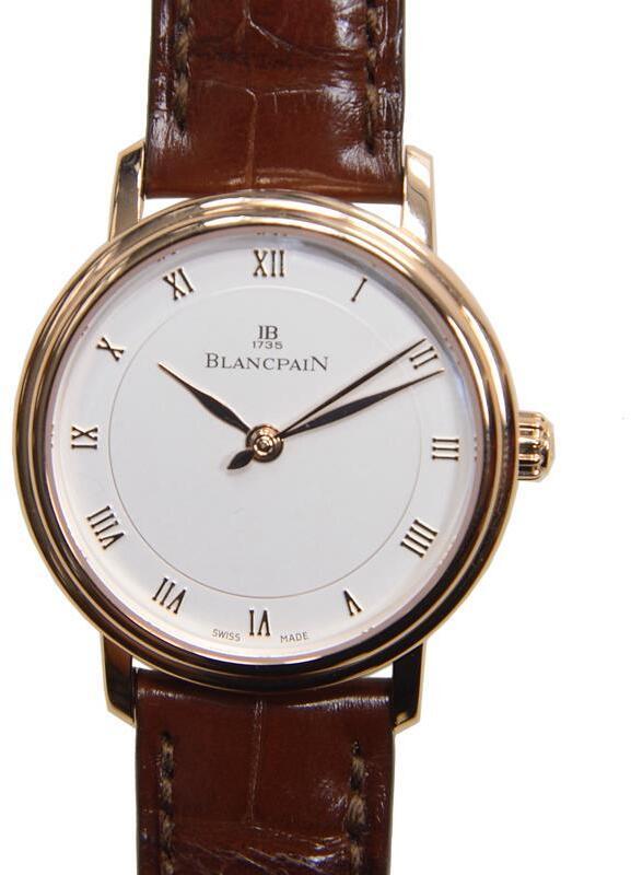 Blancpain Naisten kello 6102-3642-55A Villeret Ultraflach Hopea/Nahka