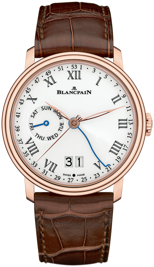 Blancpain Miesten kello 6637-3631-55A Villeret Valkoinen/Nahka Ø42 mm