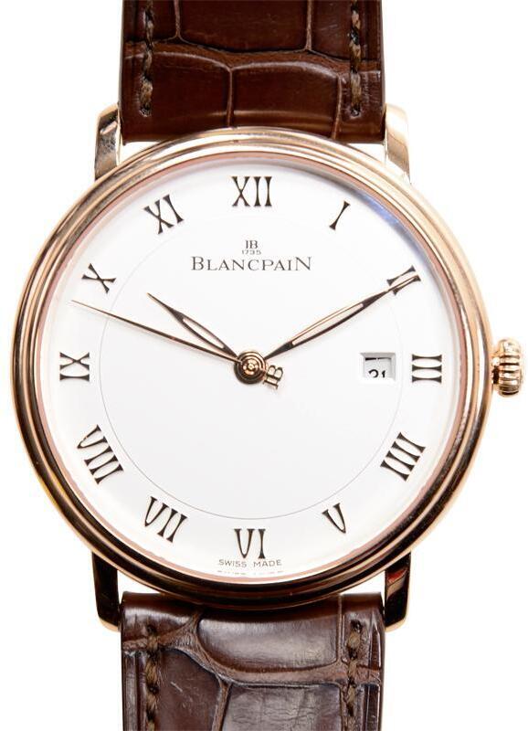 Blancpain Miesten kello 6651-3642-55B Villeret Hopea/Nahka Ø40 mm