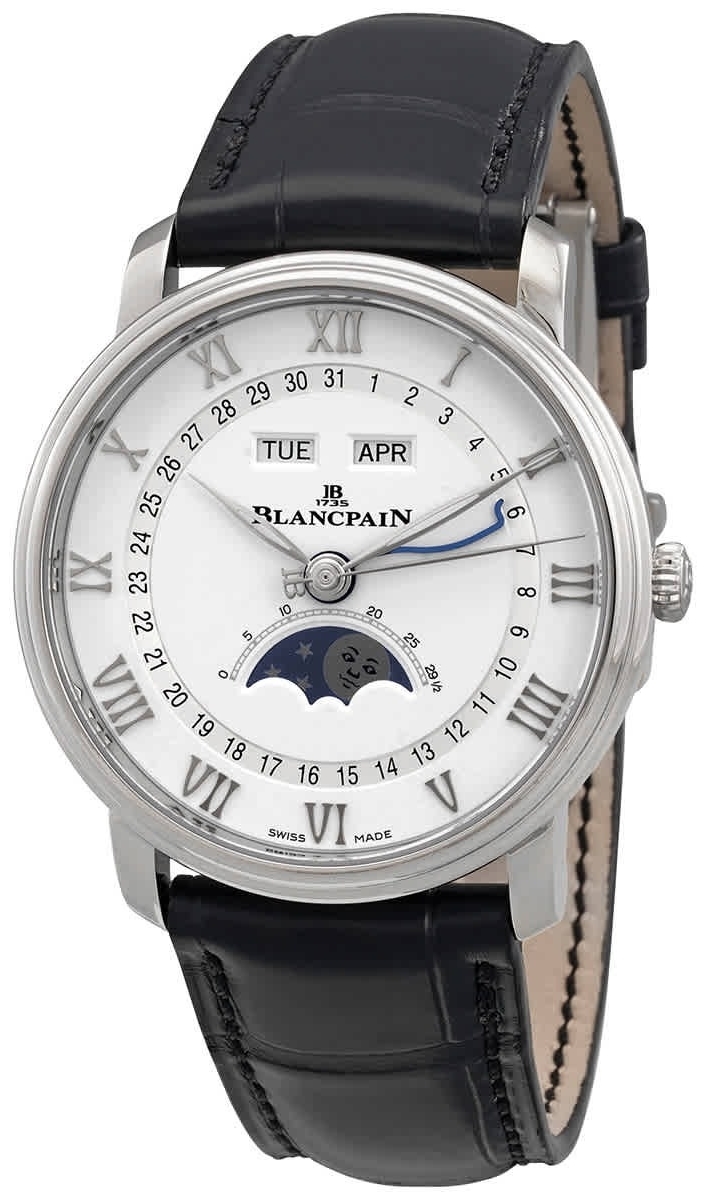 Blancpain Miesten kello 6654A-1127-55B Villeret Valkoinen/Nahka Ø40