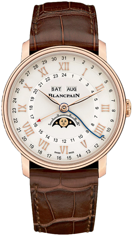 Blancpain Miesten kello 6676-3642-55A Villeret Hopea/Nahka Ø40 mm