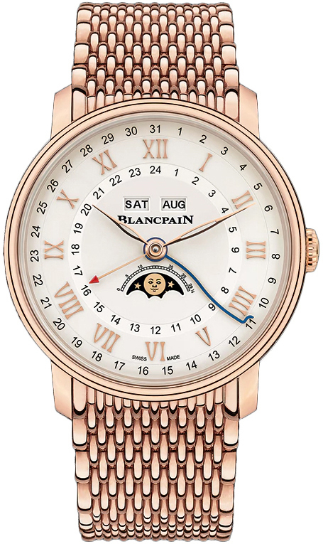 Blancpain Miesten kello 6676-3642-MMB Villeret Hopea/18K punakultaa