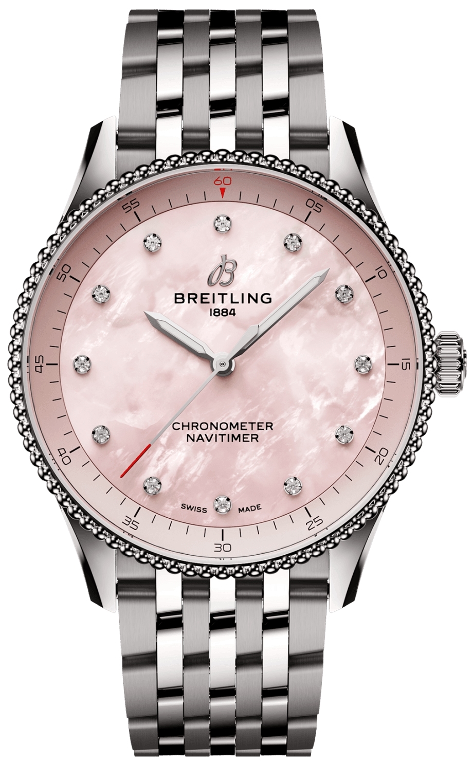 Breitling Naisten kello A77320D91K1A1 Navitimer 32 Pinkki/Teräs Ø32