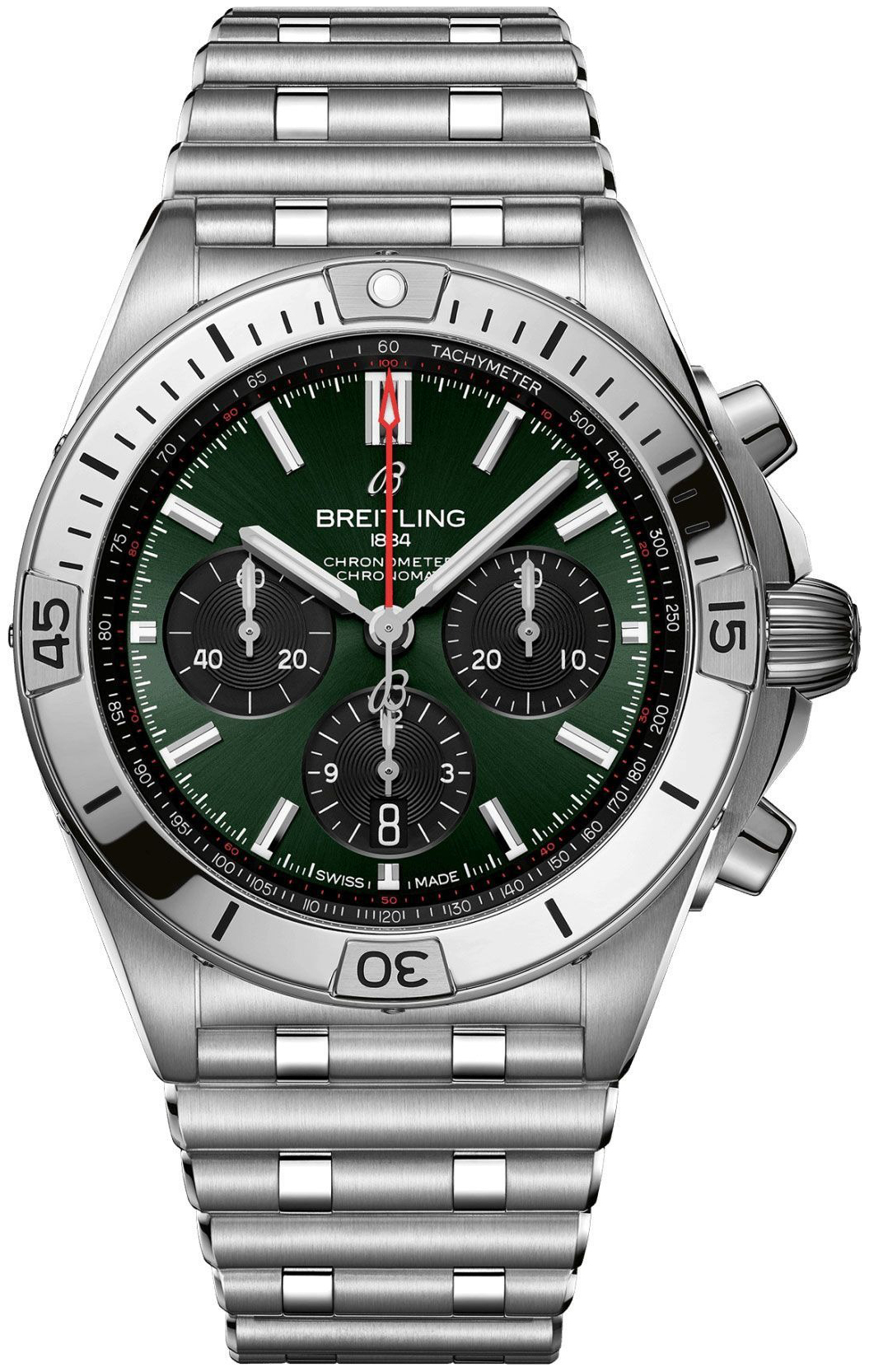 Breitling Miesten kello AB0134101L2A1 Chronomat B01 42 Vihreä/Teräs