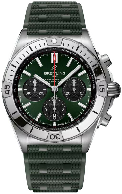 Breitling Miesten kello AB0134101L2S1 Chronomat B01 42 Vihreä/Kumi