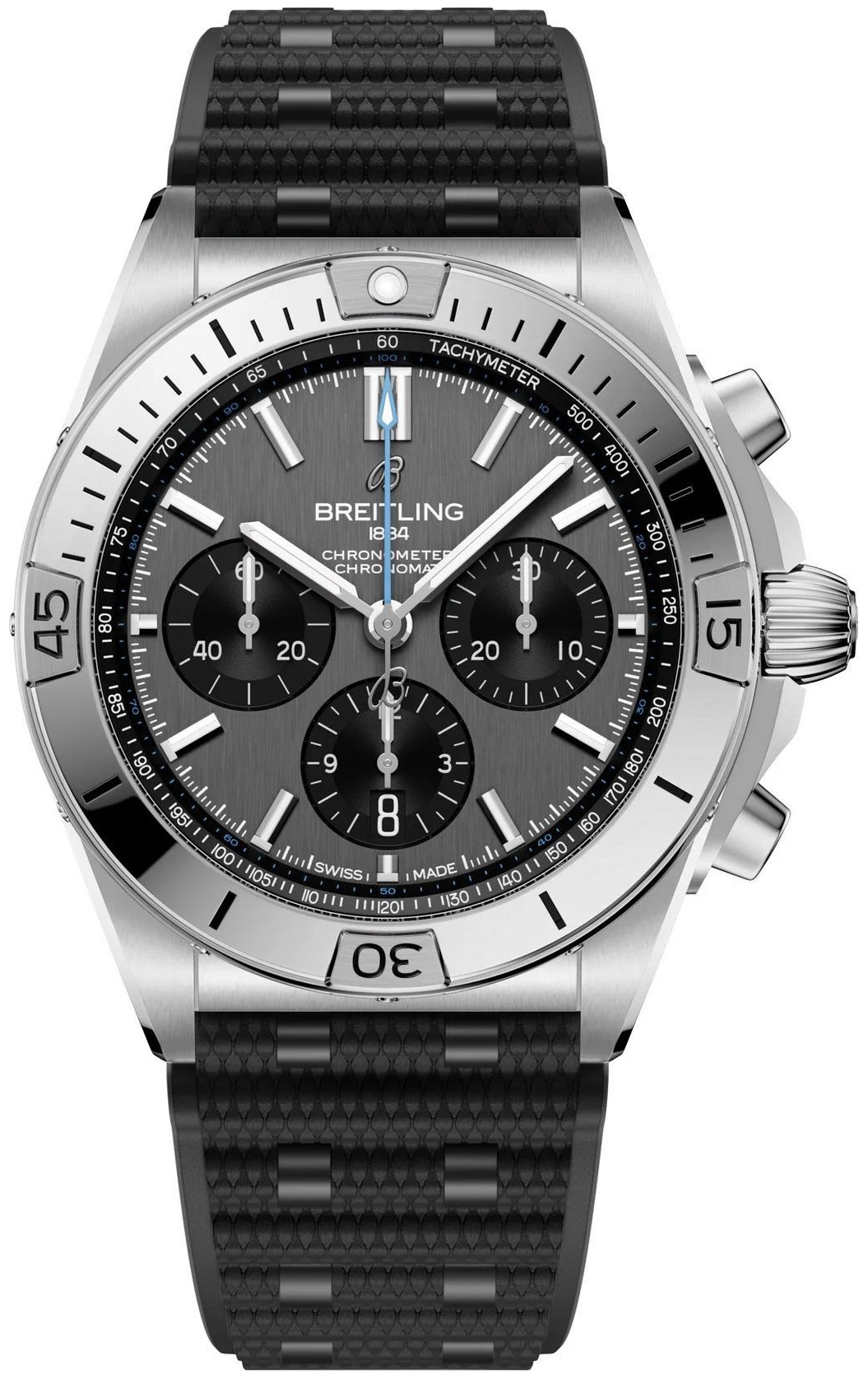 Breitling Miesten kello EB0134101M1S1 Chronomat B01 42 Harmaa/Kumi