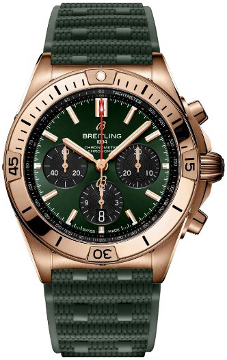 Breitling Miesten kello RB0134101L1S1 Chronomat B01 42 Vihreä/Kumi