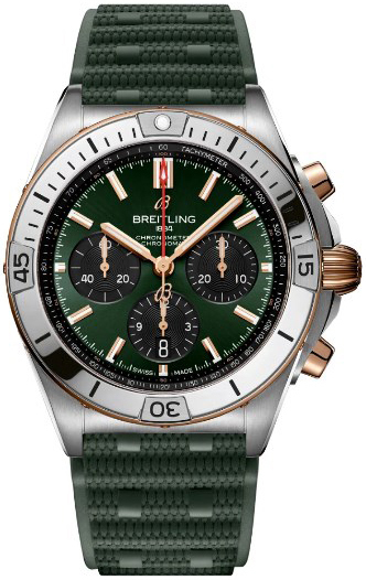 Breitling Miesten kello UB0134131L1S1 Chronomat B01 42 Vihreä/Kumi