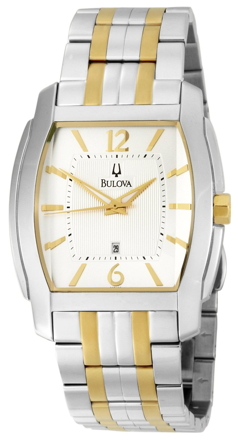 Bulova Miesten kello 98B109 Bracelet Valkoinen/Kullansävytetty teräs