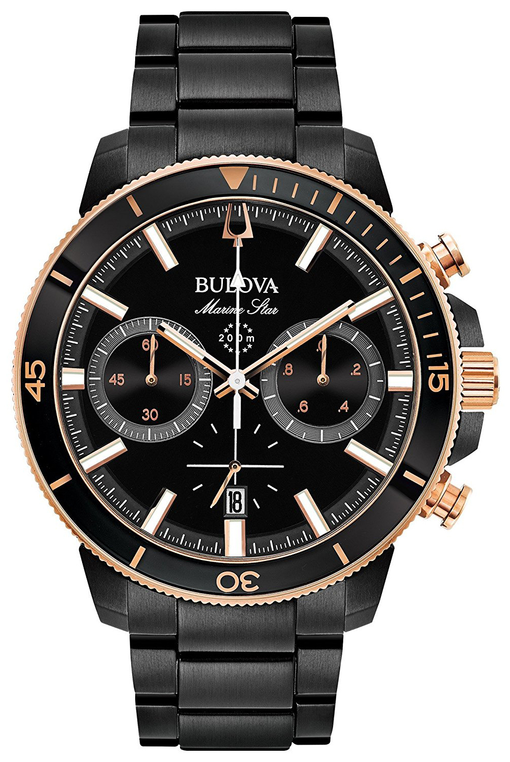 Bulova Miesten kello 98B302 Musta/Teräs Ø45 mm