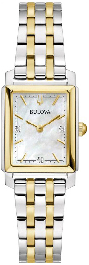 Bulova Naisten kello 98P220 Sutton Valkoinen/Kullansävytetty teräs