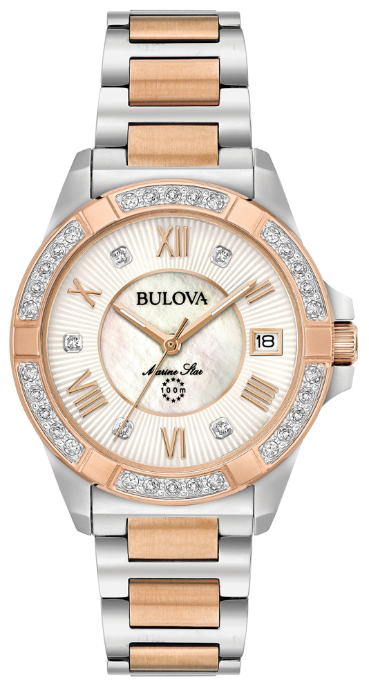 Bulova Naisten kello 98R234 Valkoinen/Punakultasävyinen Ø32 mm