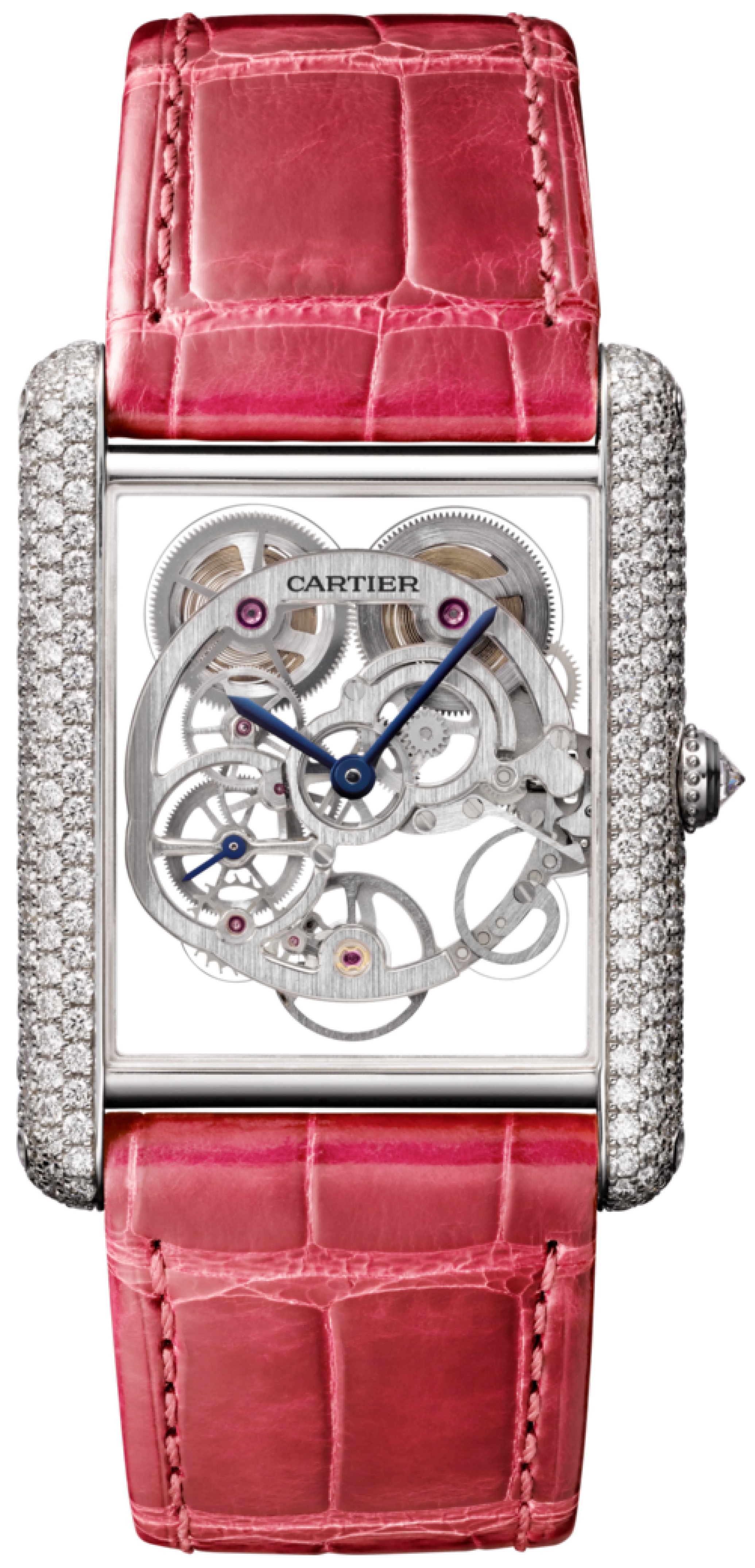 Cartier Tank Louis Naisten kello HPI00705 Luurankokello/Nahka