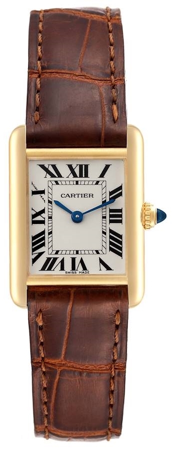 Cartier Naisten kello W1529856 Tank Louis Hopea/Nahka 29.5x22 mm