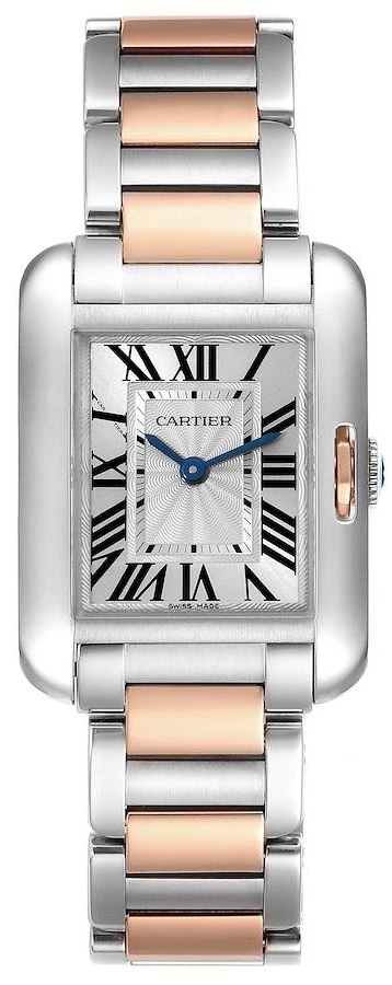 Cartier Tank Anglaise Naisten kello W5310036 Hopea/18K punakultaa