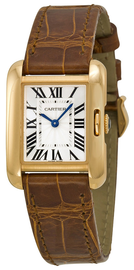 Cartier Tank Anglaise Naisten kello W5310042 Hopea/Nahka