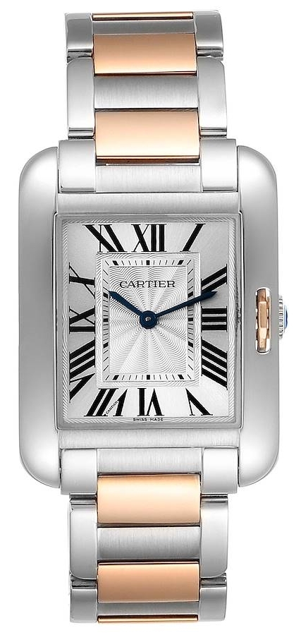 Cartier Tank Anglaise Miesten kello W5310043 Hopea/18K punakultaa