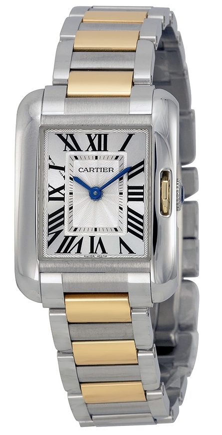 Cartier Tank Anglaise Naisten kello W5310046 Hopea/18K keltakultaa