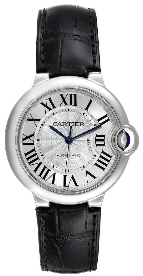 Cartier Naisten kello W69017Z4 Ballon Blue Hopea/Nahka Ø36 mm