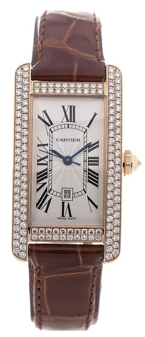 Cartier Miesten kello WB704751 Tank Americaine Hopea/Nahka