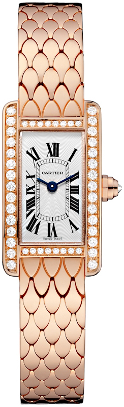 Cartier Naisten kello WB710012 Tank Americaine Hopea/18K punakultaa