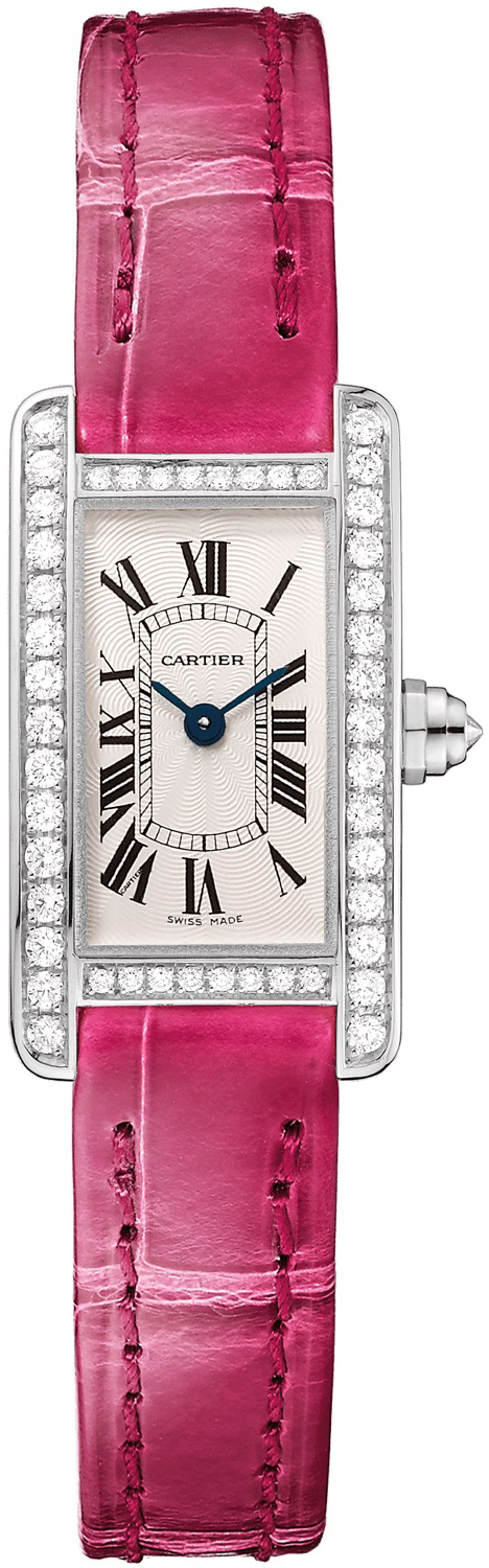 Cartier Naisten kello WB710015 Tank Americaine Hopea/Nahka