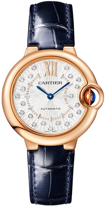 Cartier Naisten kello WGBB0052 Ballon Bleu De Valkoinen/Nahka Ø33 mm